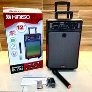 KIMISO QS-1342 PORTABLE KARAOKE PARTY BASS SPEAKER 12" INCH WITH MICROPHONE