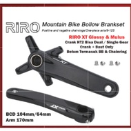 RIRO XT Crankset BB HT2 Hollowtech Crank Only Bcd 104 NO BB Black WAN BIKE