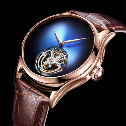 AESOP Original Tourbillon Skeleton Watches for Men Mechanical Hand Wind Movement Fashion Wrist Watch