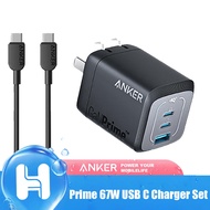 Anker Prime 67W USB C Charger, GaN Wall Charger, 3-Port Compact Fast Charger