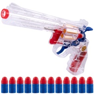 Clear Housing Toy Revolver Foam Blaster with Elite Soft Foam Darts for Nerf Guns Toys Gun Set for Ki