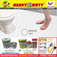 101 WHITE FULL SET Epoxy Floor Coating Heavy Duty CAT LANTAI ( FREE Tool Set) 1L PRIMER+1L EPOXY+0.5 KG ANTI-SLIP POWDER