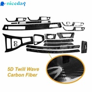 5D Interior Glossy Carbon Fiber Wrap Trim Decal for BMW 3 Series E90 2005-2012