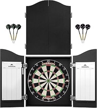 Mission Darts Home Centre | Complete Darts Package Including Apollo Dartboard with Cabinet, Easy Wip