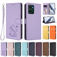 Cute Cat Phone Case for HMD Pulse Pro Case HMD Pulse+ Case HMD Pulse Plus Case Wrist Lanyard Leather