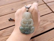親翠 天然翡翠 冰芙蓉綠漸層正裝觀音調整式繩鏈 佛系