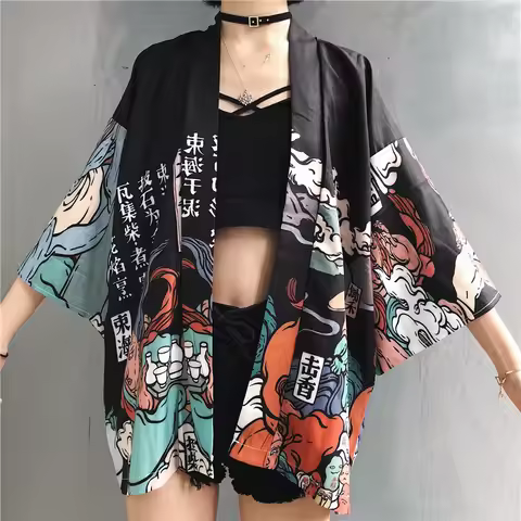 Japanese Kimono Women Haori Cosplay Harajuku Anime Costume Japan Kawaii Clothes Beach Yukata Kimono 