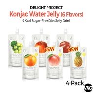 DELIGHT PROJECT Konjac Water Jelly | 0 Kcal Sugar-Free Diet Jelly Drink 4-Pack (6 Flavors)
