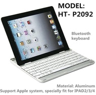 Super Thin Slim Aluminum Metal wireless bluetooth Stand Keyboard P2092 Cover for iPad 2 3 4