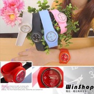 【winshop】A1299 果凍減壓負離子手錶(大)/石英錶手環手腕運動手錶矽膠橡膠拍拍錶