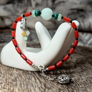 手鍊 紅珊瑚 翡翠 瓜珠 鳳凰石 水沫子 黑瑪瑙 豆莢 925銀飾 寶石