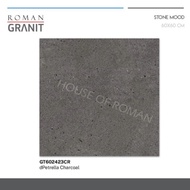 Roman Granit 60x60 Permukaan Kasar/Keramik Lantai Carport Abu 60x60