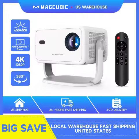 Magcubic 650ANSI L018 4K Projector Native 1080P Home Cinema Auto Focus Keystone Android 11 WiFi6 Por