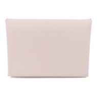 HERMES Epsom皮革Calvi Duo銀扣卡套