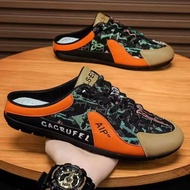 Korean Fashion Men's Half Shoes Summer Breathable Lazy Shoes Men's Fashion Flat Semi-Casual Shoes ha