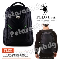 Tas Ransel Polo USA Backpack STANDARD + Raincover