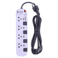 P4310-10M ปลั๊กพ่วง Toshino รางปลั๊กไฟ P Series รุ่น P4310 ยาว 10 เมตร 3x1.0 sq.mm 4ช่อง 4สวิตซ์ 10เ