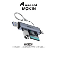 MOKIN MOCR0301 5 in 1 USB-C + A Card Reader TF/SD Card + USB-A