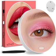 Magnifying Mirror 40X with Suction Cups, 4.5inch Travel 40X Magnified Round Makeup Mirror with High 