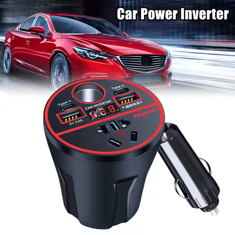 Car USB Fast Charging Power Inverter Digital Vehicle Charger USB Charger Adapter 200W QC3.0 Universa
