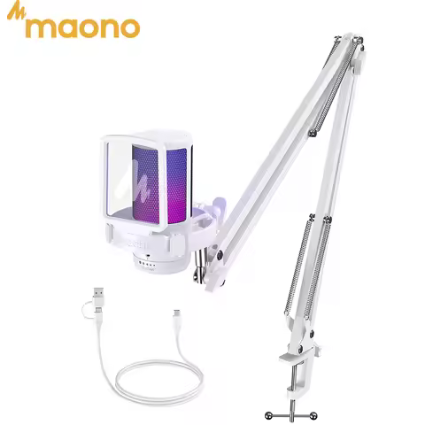 Maono Gamerwave DGM20S USB Microphone Gaming Mic Condenser Mic RGB Mic Noise Canceling Mic with Mic 