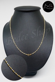 สร้อยคอ2กษัตริย์ สร้อยสองกษัตริย์ ชุบ1ไมครอน ลายเม็ดข้าว หนา 2 มม. ตะขอสปิง ยาว 50 ซม. สวยหรูดูดี เง