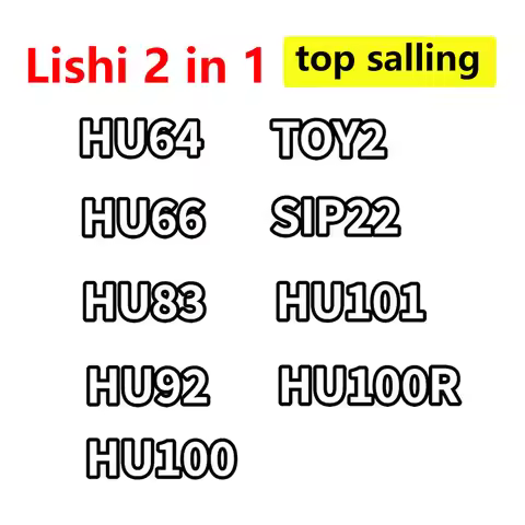 top salling types lishi 2 in 1 tool HU64 HU100 HU66 HU83 HU92 HU100R SIP22 HU87 TOY2 HU101 free ship
