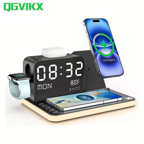 Charger Station 7 in 1 Wireless Charging Station for MagSafe Charger with Night Light, Wireless Char