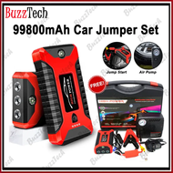 BuzzTech 99800mAh 12V Car Jumper Car Tyre Air Pump Starter Booster Portable USB Charger Car Emergenc