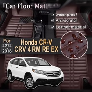 LHD Car Mats Leather For Honda CR-V CRV 4 RM RE EX 2012~2016 Foot Part Leather Panel Liner Cover Pad