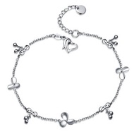 女用腳鍊 鑽石白鋼-- 勿忘我 送禮推薦