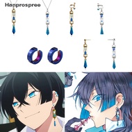 Hanprospree> Anime Vanitas Earrings Cosplay Props Cuboid Ear Clip Necklace Jewelry