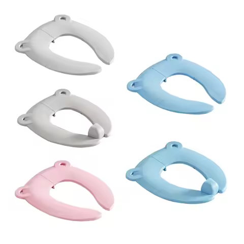 J15U Kids Travel Toilet Collapsible Space Saving Bear Baby Potty