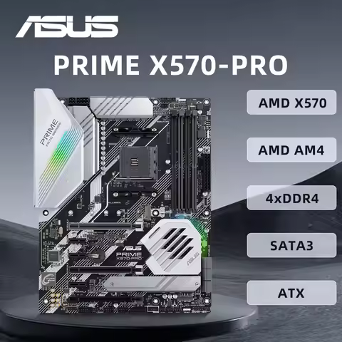 ASUS PRIME X570-PRO Motherboard Support 3600X 5500 5600G 5700X3D 5800X3D CPU 4xDDR4 M.2 NVME HDMI PC