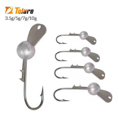 2025 NEW Design Jig Head Hook With Metal Lip 3.5g/5g/7g/10g 10pcs/pack Enhanced Bait Action for Bass