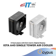 Ocypus Iota A40 4 Heat Pipes Single Tower CPU Air Cooler with Digital Display (Black/White)