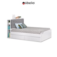MOBELIO - Ranjang Kasur Dipan Single Scandinavian White Minimalis Dengan Laci
