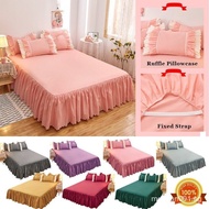 Bed Skirts Red/Purple Bed Skirt Twin Queen King Bedsheet with Skirt(150 x 200cm/180 x 220cm/200 x 20