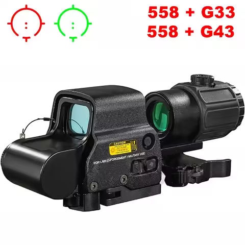 558+G43 Optics Holograhic Sight G43 Magnifier EXPS3 558 Green Red Dot Reflex Sights Scope With Full 