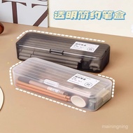 Transparent Stationery Box Children Plastic Crayon Pencil Storage Pen Holder Large Capacity Case Des