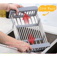 [SG Stock]Stainless Steel Kitchen Sink Rack/Dish Drying Rack/Extenable Dish Drainer