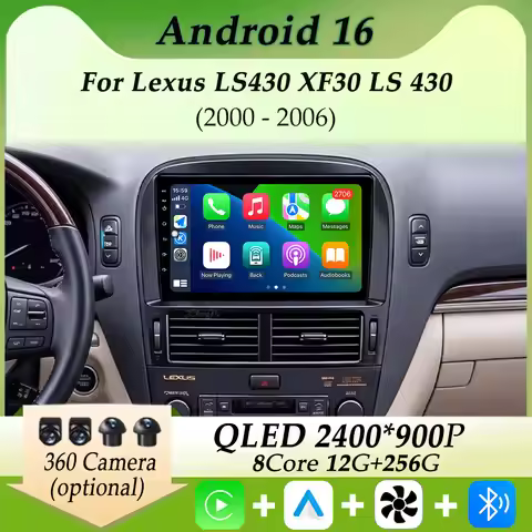 For Lexus LS430 XF30 LS 430 2000 - 2006 Car Radio Multimedia Player Carplay Android GPS Navi Split S