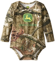 John Deere Baby Boys' Newborn Long Sleeve Trademark Bodyshirt Mossy Oak