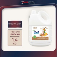 Nước rửa chén bát On1 tinh dầu quế cam siêu sạch bóng vết dầu mỡ khử mùi tanh chai 750g & can 1.4kg 