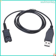 WU Plugs and Play USB Interfaces Cable for Quick Disconnect Headsets Connecting to PC Laptop Softpho