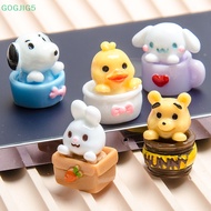 [GOGJIG5] 1Pc Dollhouse Miniature Pot Animals Dog Duck Rabbit Bear Ornament Micro Landscape Doll House Decor Toy UOO