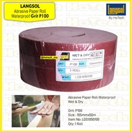 Langsol Kertas Amplas Roll / Abrasive Cloth Roll, Waterproof P100/5R