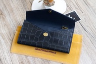 法國料鱷魚皮革信封款長銀包