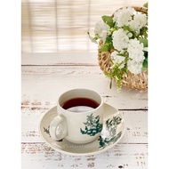 Kopitiam Vintage Clear Glass Cup and Saucer Set Drink Serving Props Photography Photoshoot