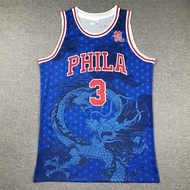 Embroidered Basketball Jersey76People3Year of the Dragon Edition Iverson Blue Jersey IVERSON BLUE je